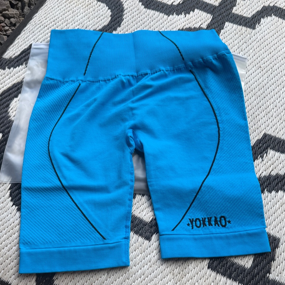 Kids Blue Athletic Compression Shorts